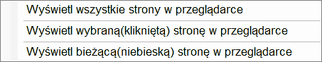 Menu kontekstowe listy stron Menu kontekstowe listy stron